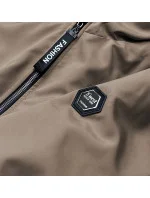 Béžová dámska bunda parka s kapucňou (B8121-12)