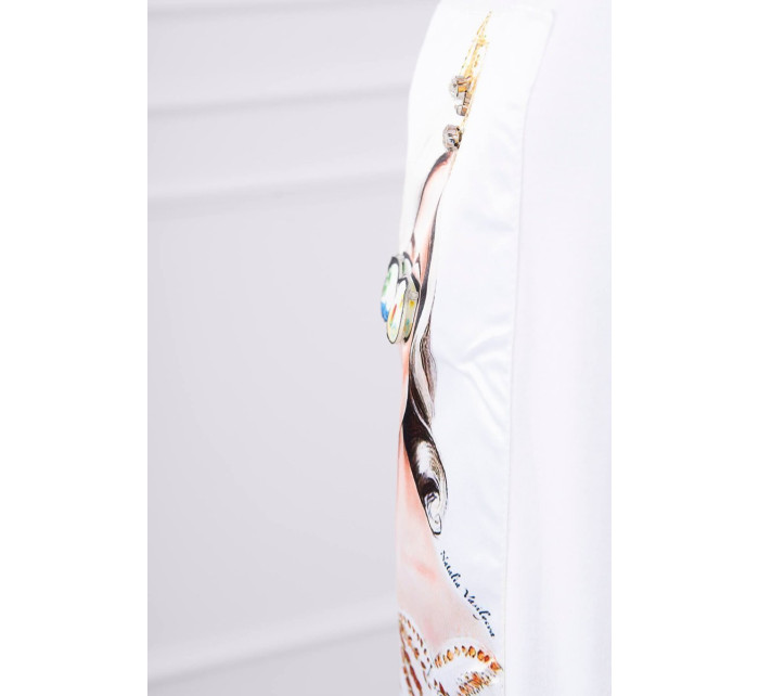 Halenka s grafikou v 3D bílá model 18743942 - K-Fashion