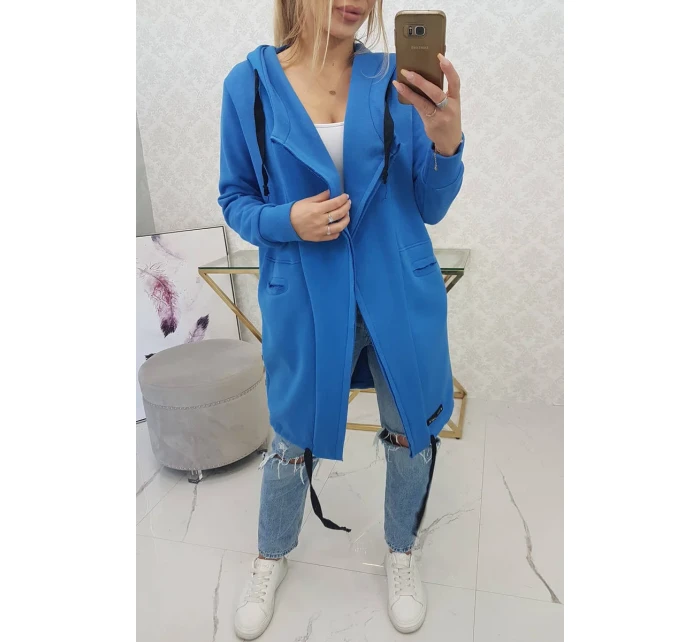 model 18748942 modrá zateplená bunda s kapucí - K-Fashion model 18748942 modrá zateplená bunda s kapucí - K-Fashion