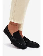 Dámské mokasiny z přírodního semiše Big Star TT274209 Černé