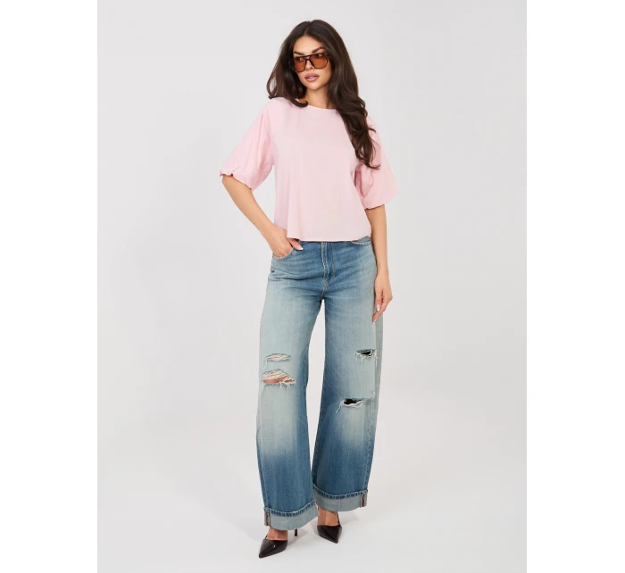 Blúzka D74515M11340A svetlo ružová