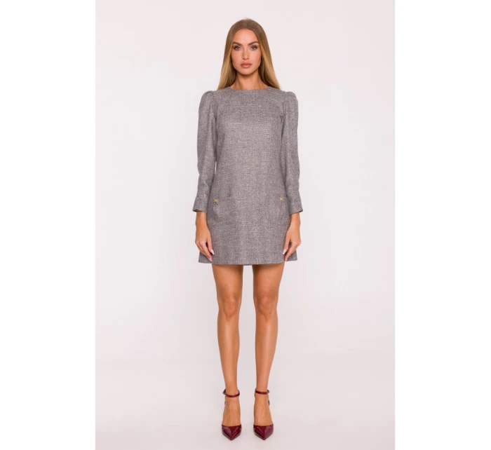 M870 Tvídové mini šaty - grafitové M870 Tvídové mini šaty - grafitové