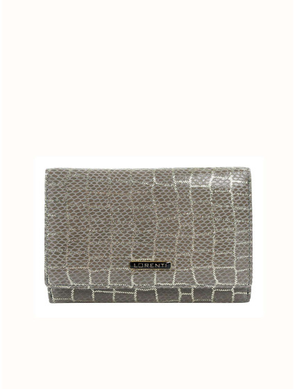 Dámska sivá horizontálna peňaženka z prírodnej kože