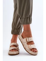 Dámske papuče na platforme Big Star Beige