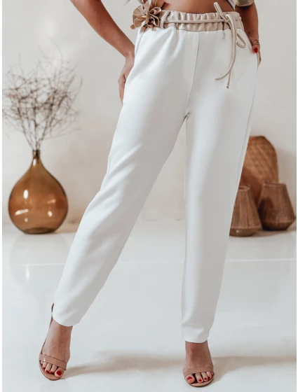 Dámské máslové kalhoty s květinami ecru Dstreet model 21984424 - FashionStreet Dámské máslové kalhoty s květinami ecru Dstreet model 21984424 - FashionStreet
