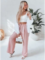 Dámské kalhoty se širokými nohavicemi růžová Dstreet model 21987423 - FashionStreet