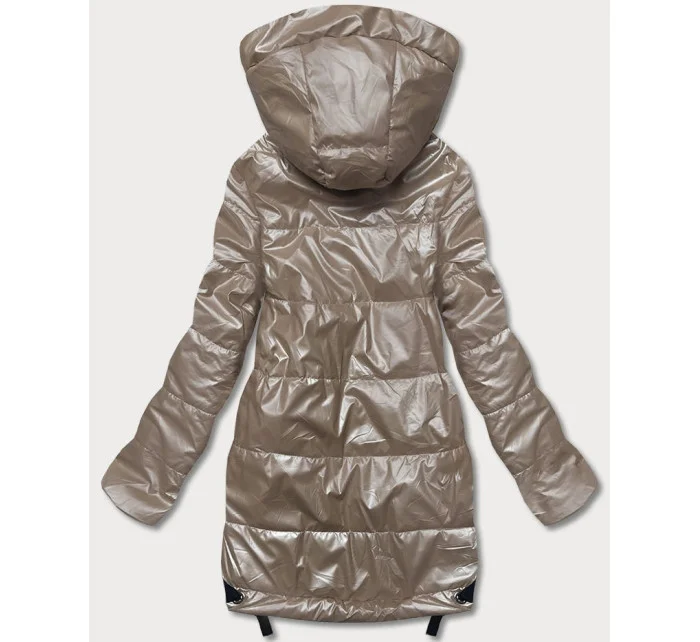 Béžová dámská bunda s odepínací kapucí model 17647888 - S'WEST Béžová dámská bunda s odepínací kapucí model 17647888 - S'WEST