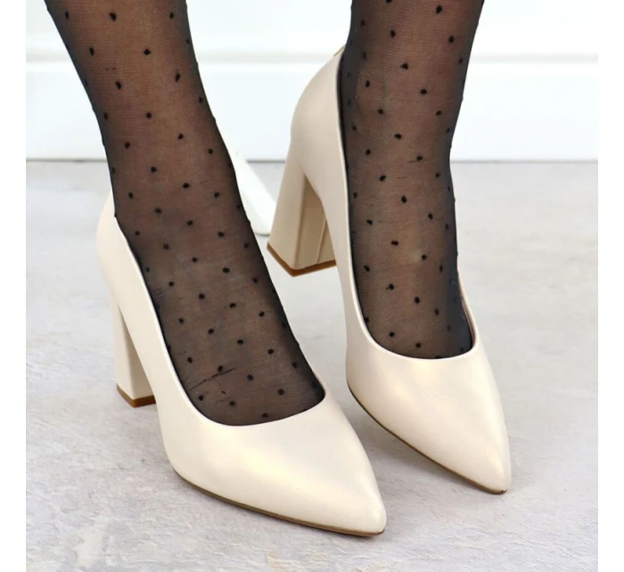 Béžové lodičky Sergio  s  podpatkem model 21906163 - LEONE