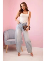 Dámská halenka na ramínka s výstřihem béžový