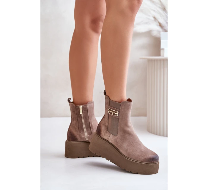 model 21673714 Dámské Botky Chelsea Na Platformě A Klínu Černé - Zazoo