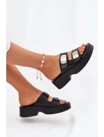 Dámské pantofle s pásky eko kůže černé model 21699326 - Boto Dámské pantofle s pásky eko kůže černé model 21699326 - Boto