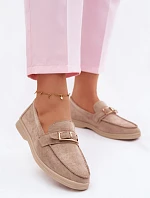 Dámské mokasíny béžové s přezkou Belinae