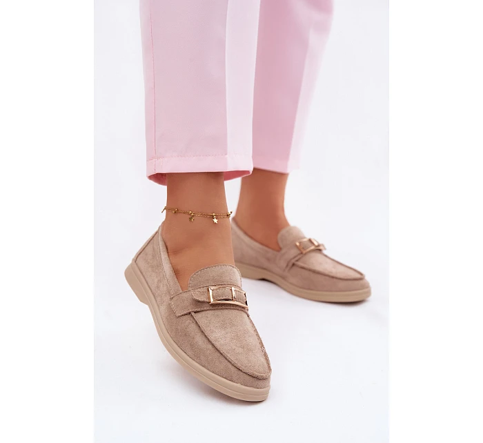 Dámské mokasíny béžové s přezkou Belinae