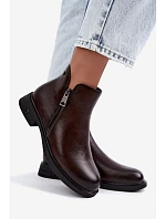 Dámské kožené zimní boty model 22556889 hnědé - VINCEZA Dámské kožené zimní boty model 22556889 hnědé - VINCEZA