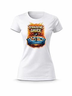 Dámské bavlněné tričko s potiskem - STRÁŽKYNĚ GAUČE - bílé