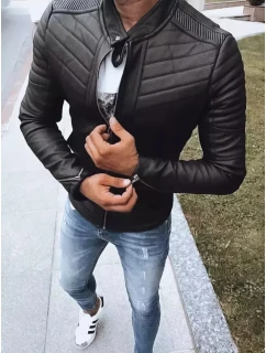 Pánská kožená bunda černá model 21965706 - Dstreet