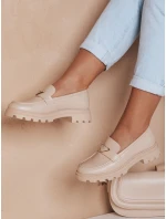 Dámske mokasíny s plochou podrážkou ELEGANCIO beige FashionStreet ZY0709
