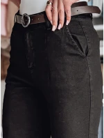 Dámské kalhoty slim fit s páskem black Dstreet model 21986237 - FashionStreet