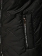 Dámska prechodná prešívaná bunda s kapucňou čierna FashionStreet TY5611