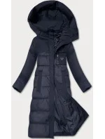 Tmavě modrá zimní bunda z různých spojených materiálů model 21248689 - Libland