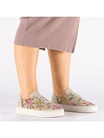 Dámská béžová květinová prolamovaná obuv Rieker N9919-91