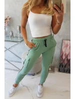 Tmavo mätové nohavice cargo