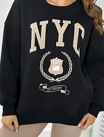 Bavlnená súprava, zateplená mikina + legíny čierny