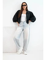 Dámska bavlnená bunda typu bomber na zips, čierna Dámska bavlnená bunda typu bomber na zips, čierna