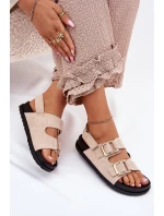 Dámské sandály s přezkami světle béžové model 21699480 - Boto Dámské sandály s přezkami světle béžové model 21699480 - Boto