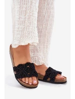 Klapki Damskie Na Korkowej Platformie Czarne Timaxrre