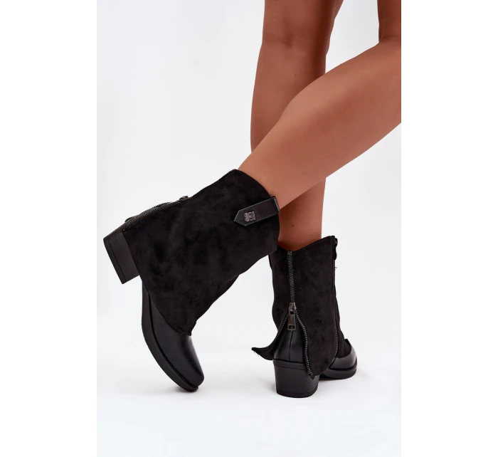 boty na podpatku černé model 21708419 - Boto