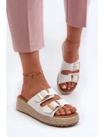 Dámske papuče s opletenou ekokožou, biele Zaloemi Dámske papuče s opletenou ekokožou, biele Zaloemi