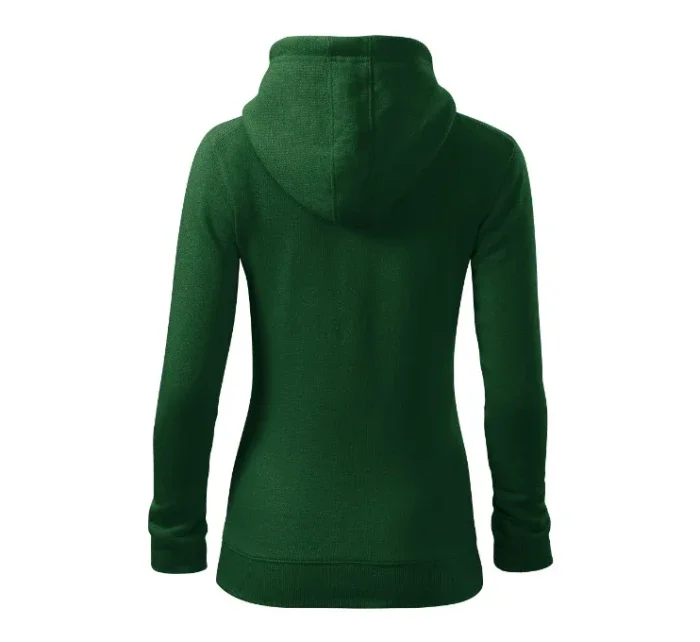 Trendy mikina na zips dámska fľaša zelená