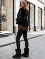 Dámske čierne semišové snežnice FashionStreet ZY1279