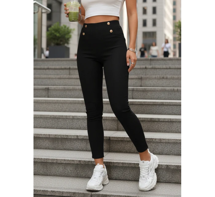 Legginsy damskie z wysokim stanem czarne model 22016688 - FashionStreet