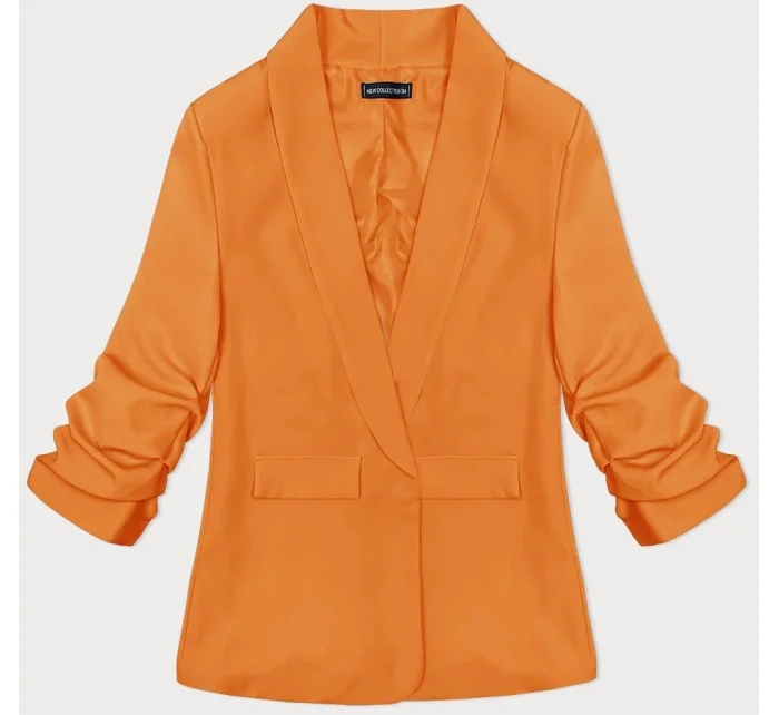 Tenká bunda s volánovými rukávmi oranžová (22-356)