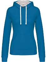 K 465 Dámská mikina s kontrastní kapucí model 22509592 tropical blue/white - Kariban K 465 Dámská mikina s kontrastní kapucí model 22509592 tropical blue/white - Kariban