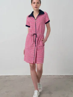 Vamp - Pohodlné celozapínacie froté šaty 16928 - Vamp