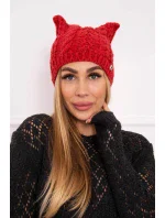 Fleecová čiapka Rabbid K237 v malinovej farbe