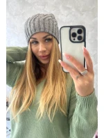 Fleecová čepice Paulina model 18750167 tmavě šedá - K-Fashion Fleecová čepice Paulina model 18750167 tmavě šedá - K-Fashion