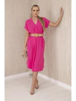 Šaty s ozdobným opaskom ružové