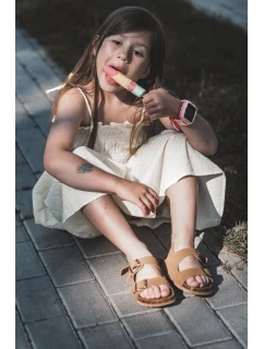 Sandałki Dziecięce Na Korkowej Platformie Zapinane Na Rzep Camel Rorria