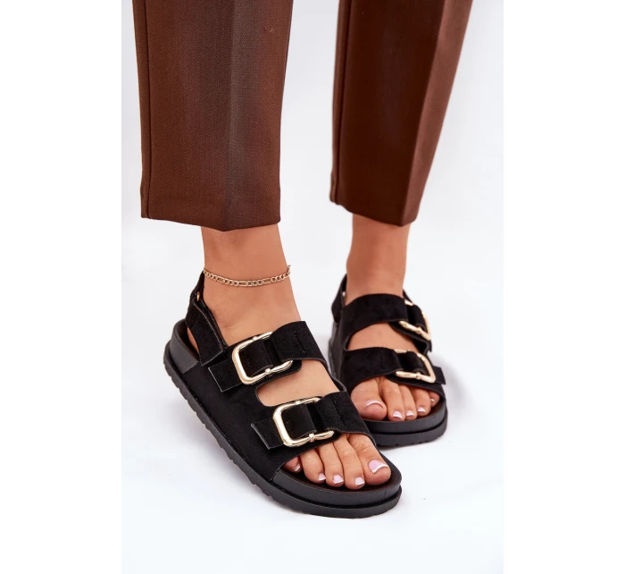 Sandały Damskie Z Klamrami Czarne Seladith Sandały Damskie Z Klamrami Czarne Seladith
