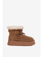 Semišové dámské zimní boty s ozdobnými Big Star Camel model 21708676 - Big Star Shoes