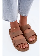 Dámske kožené papuče s prackami Inblu CX0004KU Brown