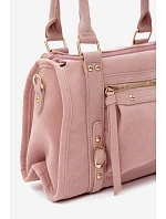 Růžová kabelka z imitace semiše model 22220873 - Flora&Co Růžová kabelka z imitace semiše model 22220873 - Flora&Co