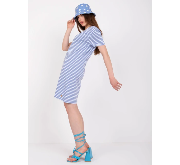 Šaty D16054M30315A bielej a modrej