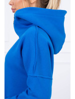 Zateplená mikina s dlhším chrbtom a vreckami fialová modrá