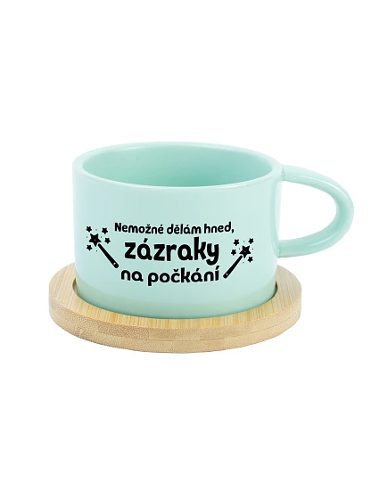 NEMÔŽEME VYROBIŤ, ČAKÁME, KTO SA NA TO POZRIE - mätový pohár na makrónky 200 ml