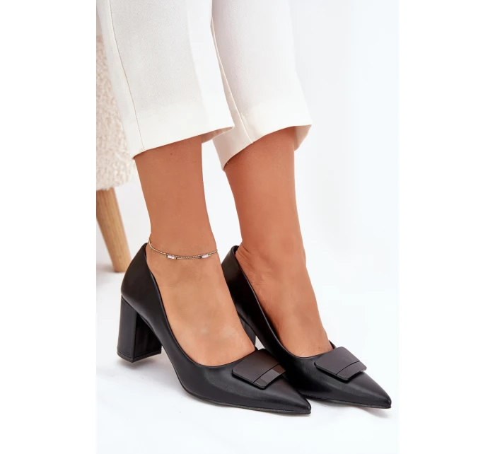 Dámské lodičky na klínku černé model 21908478 - SWEET SHOES